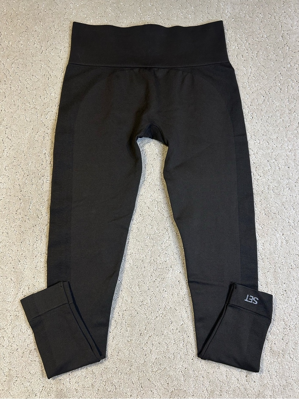 Brown SET ACTIVE Ribbed Athletic Seamless Leggings Size Large